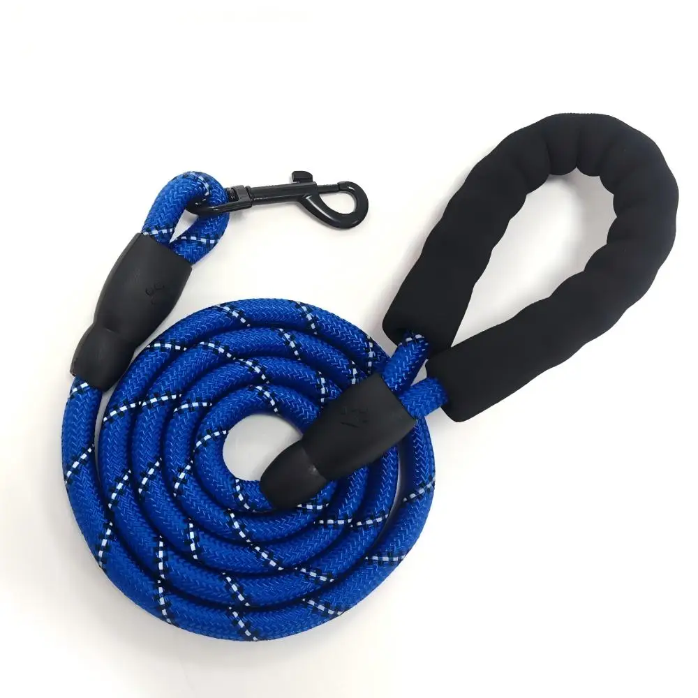 Фото Reflective Nylon Dog Leash Padded Soft Handle Anti Pull Heavy Duty Rope Medium Large Dogs Night Walking Outdoor Pet Training №2