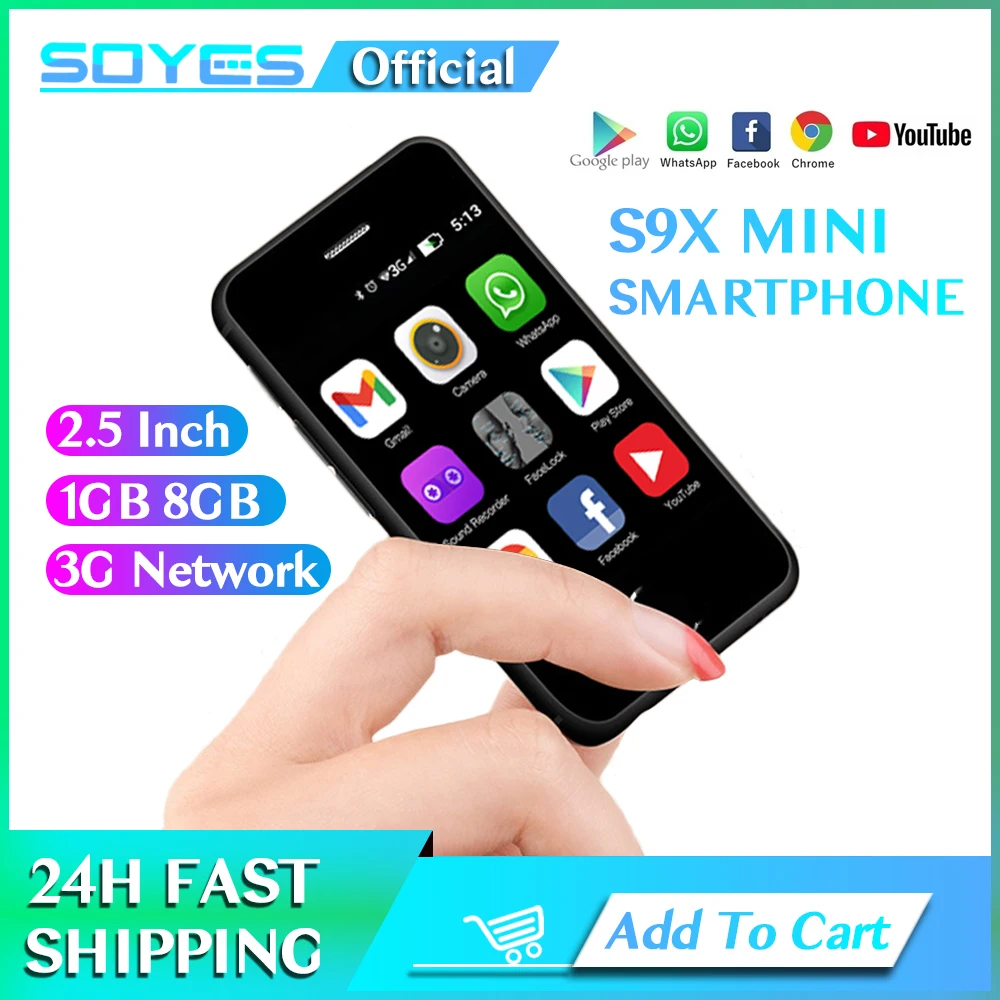 S9X Android 6.0 Ultra-slim Mini Smartphone 2.5 Inch 1G RAM 8GB ROM Quad Core Bluetooth Camera WiFi Small Cell Phones