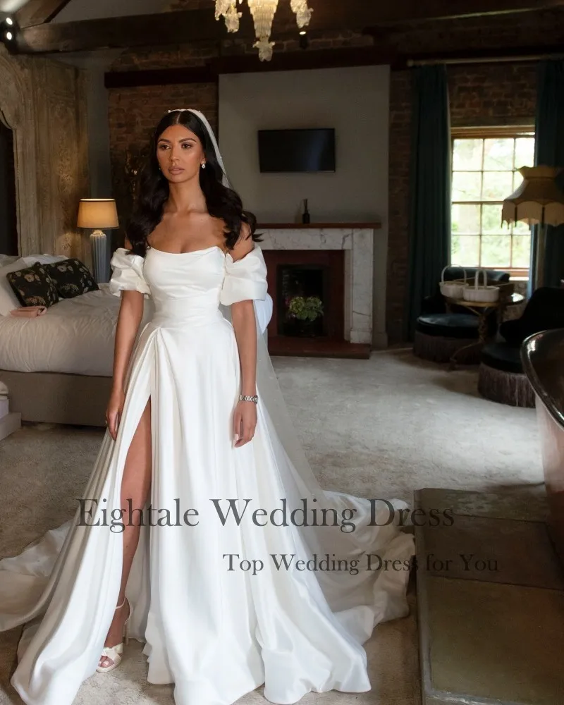 Eightale винтажное свадебное платье из атласа по индивидуальному заказу с открытыми