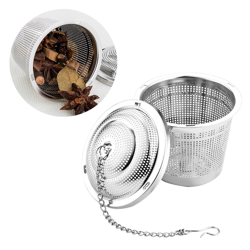 

Stainless Steel Seasoning Filter Reusable Filter Extra Fine Mesh Infuser Tea Infuser Threaded Connection Kitchen Utensils