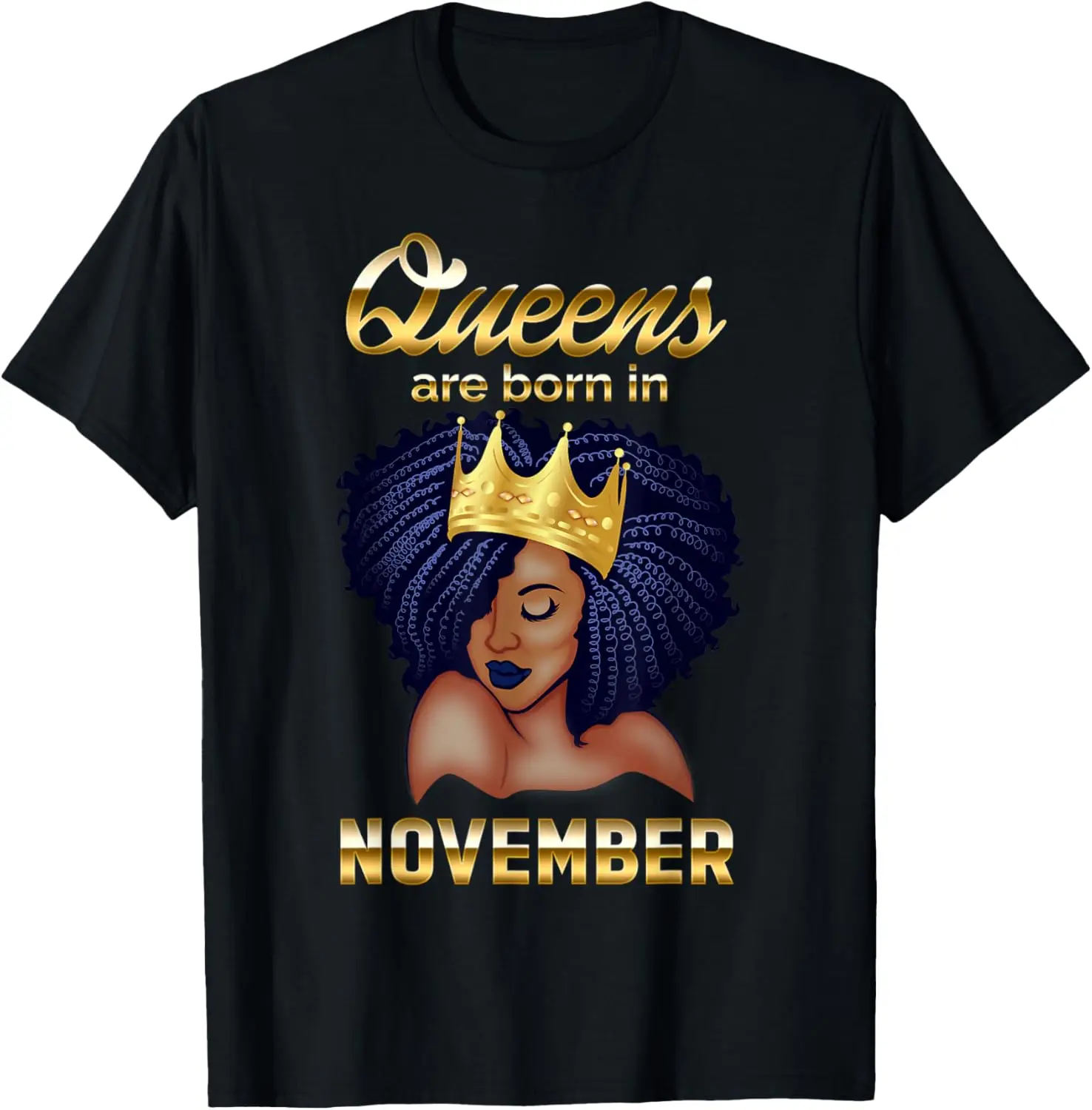 Футболка Queens Are Born In November на день рождения для чернокожих женщин