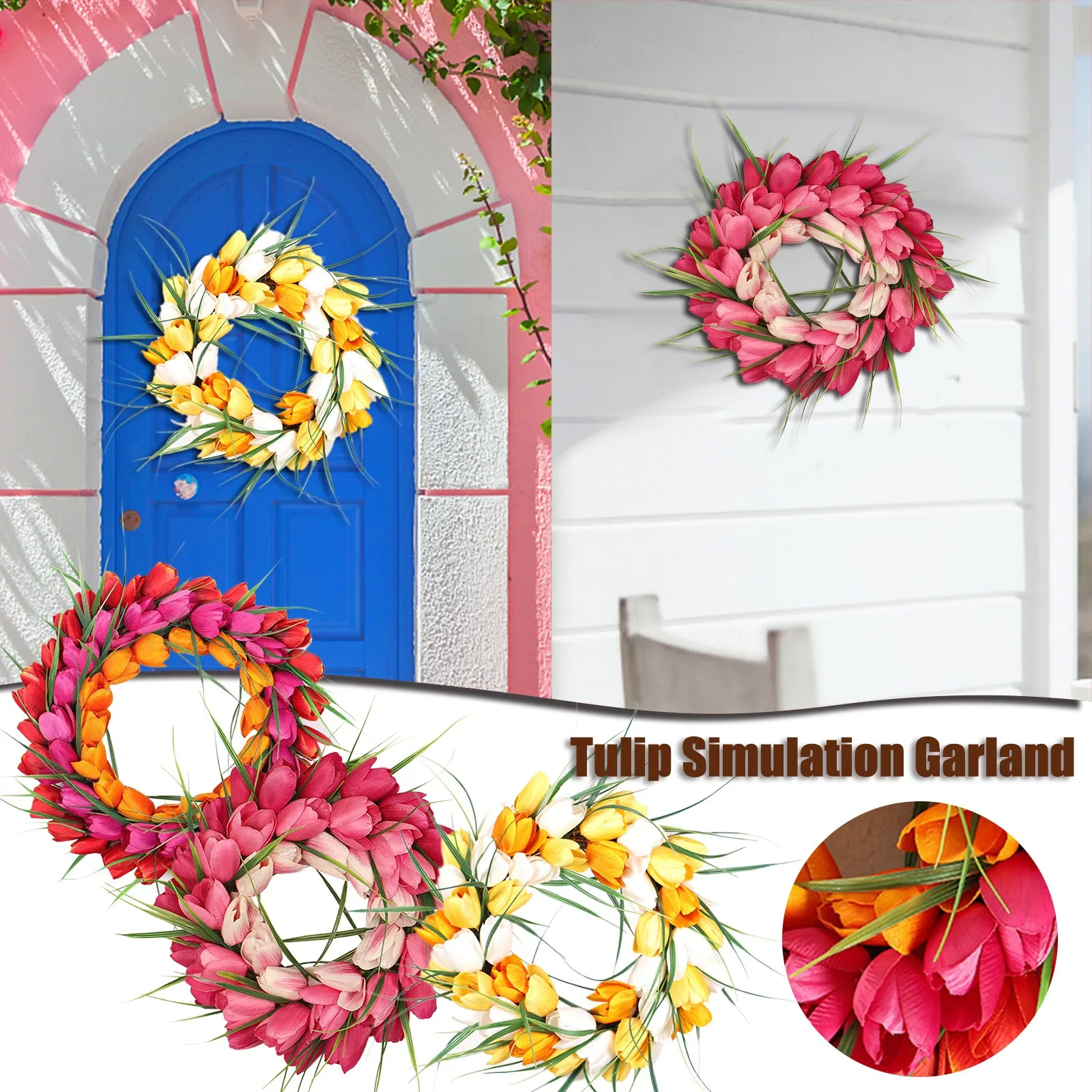 

Garland Flower Simulation Simulation Wreath Ornaments European-style Rattan Home Decor