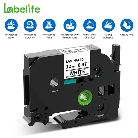 Лента для ламинирования этикеток 6-24 мм, совместимая с TZE231 TZE241 TZE131 TZE631 для Brother P-Thoch PT-H110 PT-210D PT-E550W PT-710BT