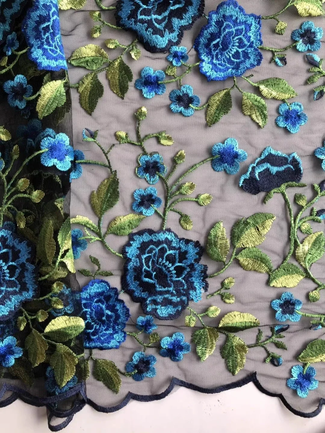 Кружевная ткань с 3D вышивкой пиона кружевное прозрачное Сетчатое Тюлевое платье