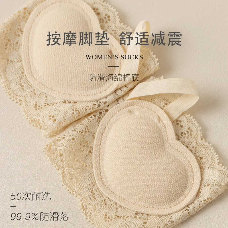 10 pairs Lace Toe Half Socks Women's Spring and Summer Breathable Anti-Slip Invisible Socks with Sandals Special Trendy Socks