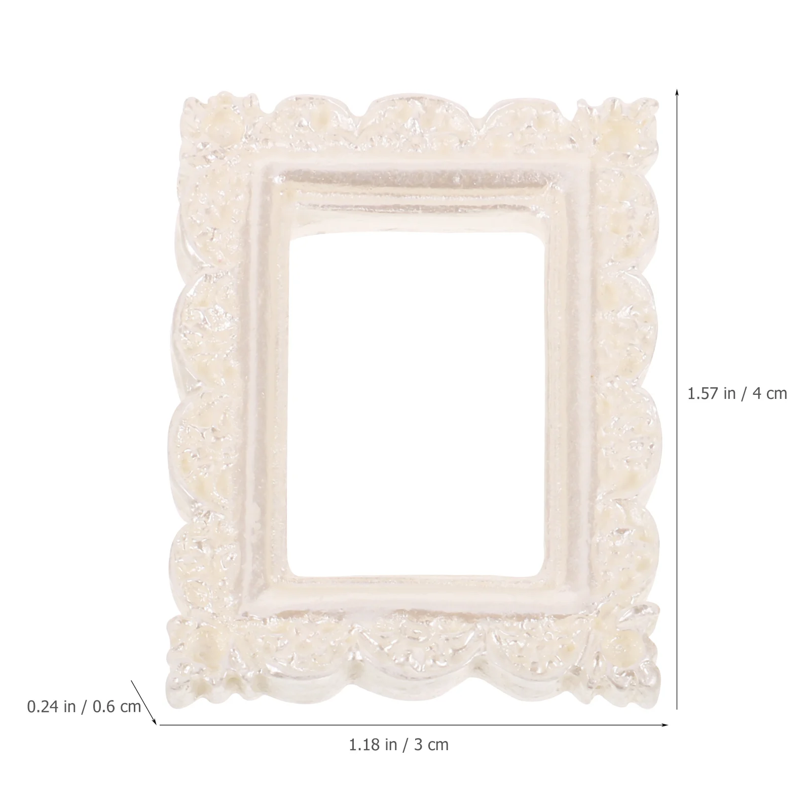 10 Pcs Collage Picture Frames Photo Ornaments Mini Props Retro Miniature Vintage White