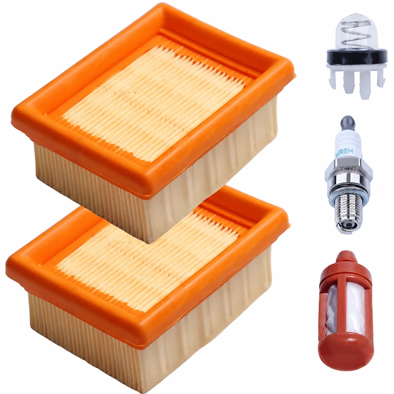 Фото Комплект воздушного фильтра 41801410300 для триммеров Stihl FS89, FS91, FS111, FS131, FS311 с топливным фильтром, свечой зажигания и приводной трубкой (помпой) №1