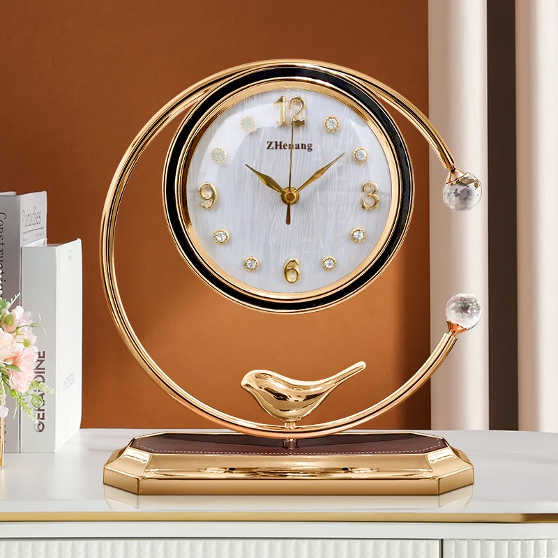 

Luxury Metal Table Clock Nordic Modern Design Creative Fashion Silent Table Clock Ornament Reloj De Mesa Home Decoration 50