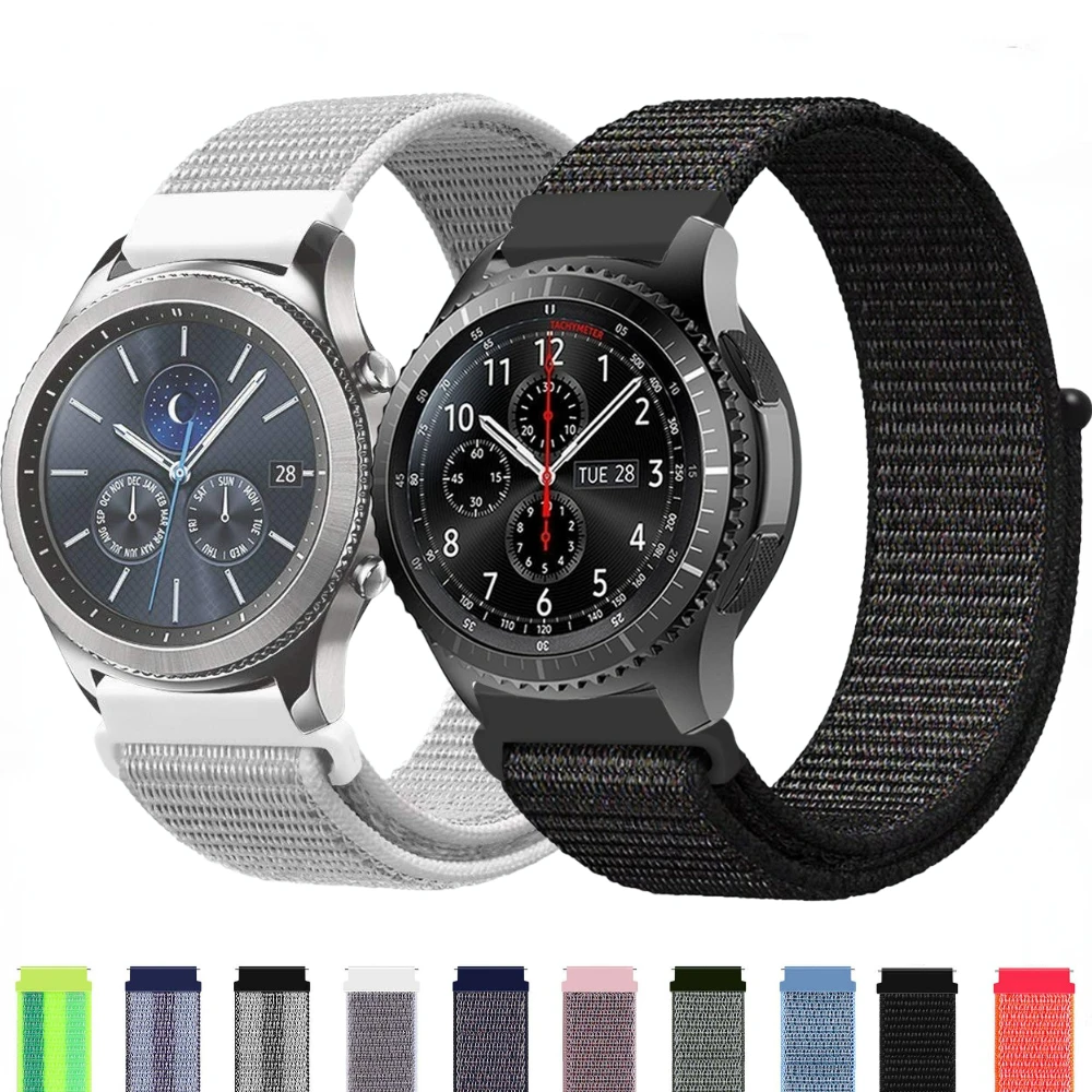 

Ремешок нейлоновый для Samsung galaxy watch 3/4/5/Gear S3/Active2, браслет для Huawei Watch 4/3/GT/2/Pro Amazfit GTR/GTS, 20 мм 22 мм