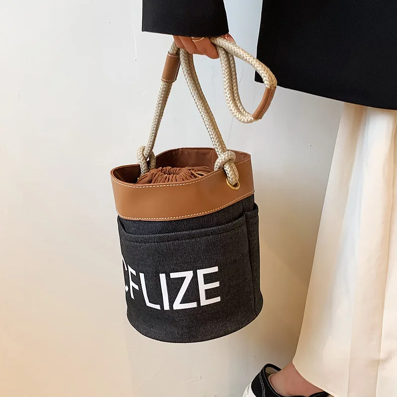 

Сумка-цилиндр для телефона в стиле ретро, диагональная сумочка на одно плечо с надписью и рисунком контрастных цветов