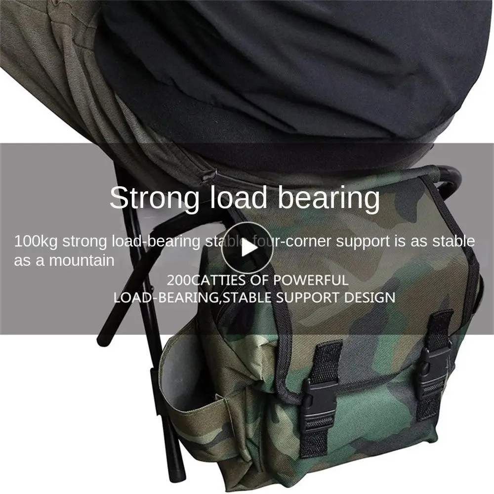 

Oxford Cloth With Backpack Stool Wear-resistant Breathable Outdoor Chair Comfortable Durable Camping Equipment Foldable Chair