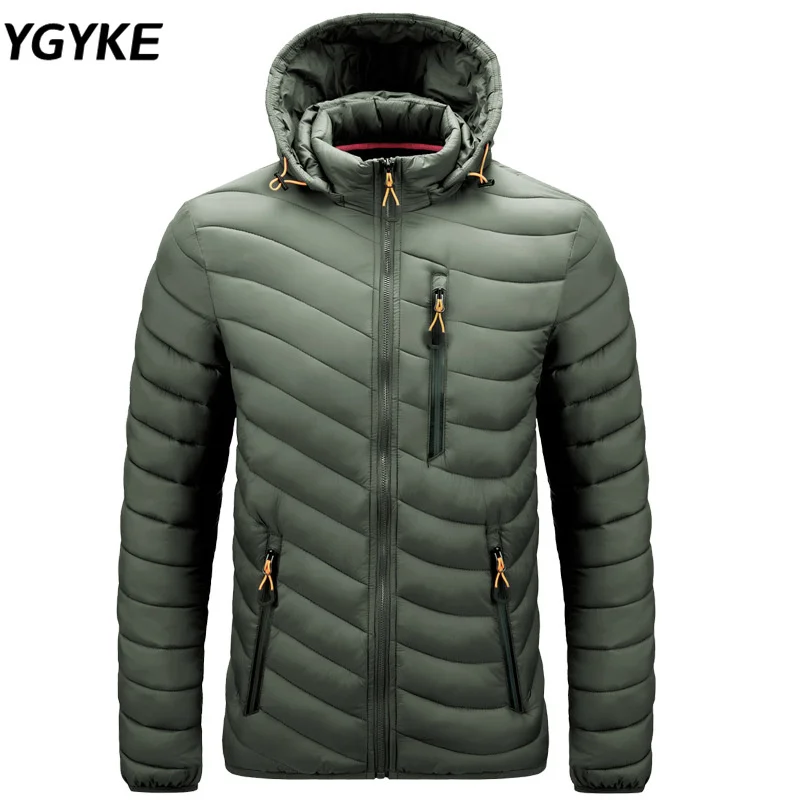 New Winter Fashion Men's Parka Thickened Turtleneck Hooded Warm Windproof Cotton Coat Zipper Coat Coat Casual Wild Coat