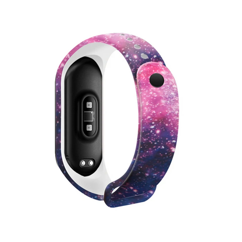 For Mi Band 6 5 4 3 Strap Printing Silicone Magic Pattern Xiaomiband Replacement Watchband Bracelet Smart Sports Fitness Wrist