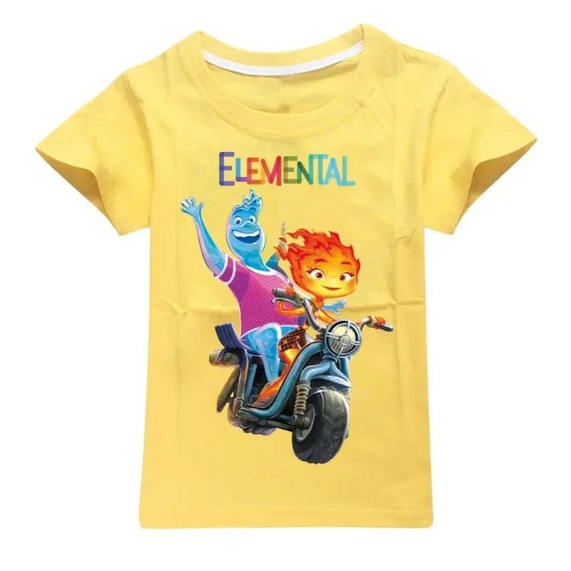 Детский летний костюм Уэда для мальчиков и девочек футболка косплея Water Fire Elemental