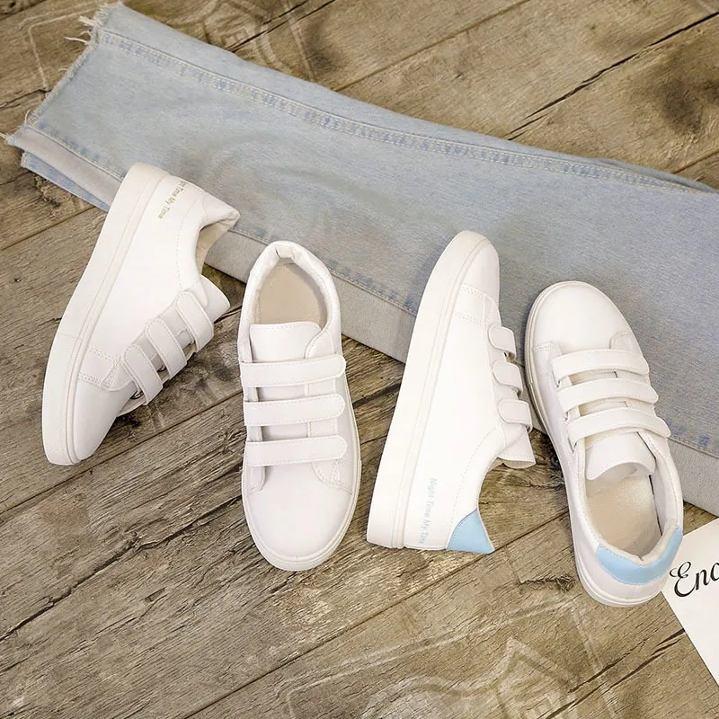 hook loop white shoes women 2023 everything with foreign style shoes women students leather autumn style board shoes tide