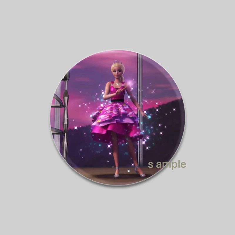 Cartoon Tin Plate Round Enamel Pins Barbie Millicent Roberts Alloy Brooch Custom Funny Badge Punk Accessories Jewelry Gifts