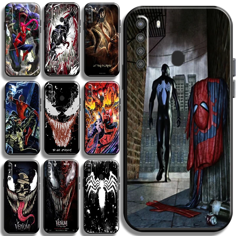 

Marvel Venom Spiderman For Samsung Galaxy A21 A21S Phone Case Back Carcasa Shell Funda Black Cases Soft Liquid Silicon Coque