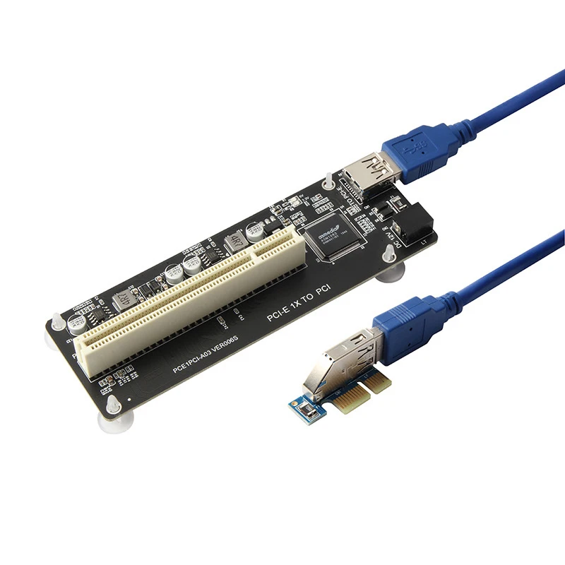 

PCIE PCI-E PCI Express X1 для фотошины, карта шины 32-bit PCI-E к двойному расширительному адаптеру PCI USB 3,0, кабель ASM1083, чип для ПК