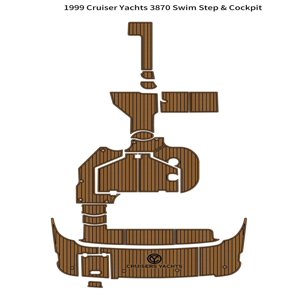 

1999 Cruiser Yachts 3870 Swim Platform Cockpit Pad Boat EVA Foam Teak Floor Mat