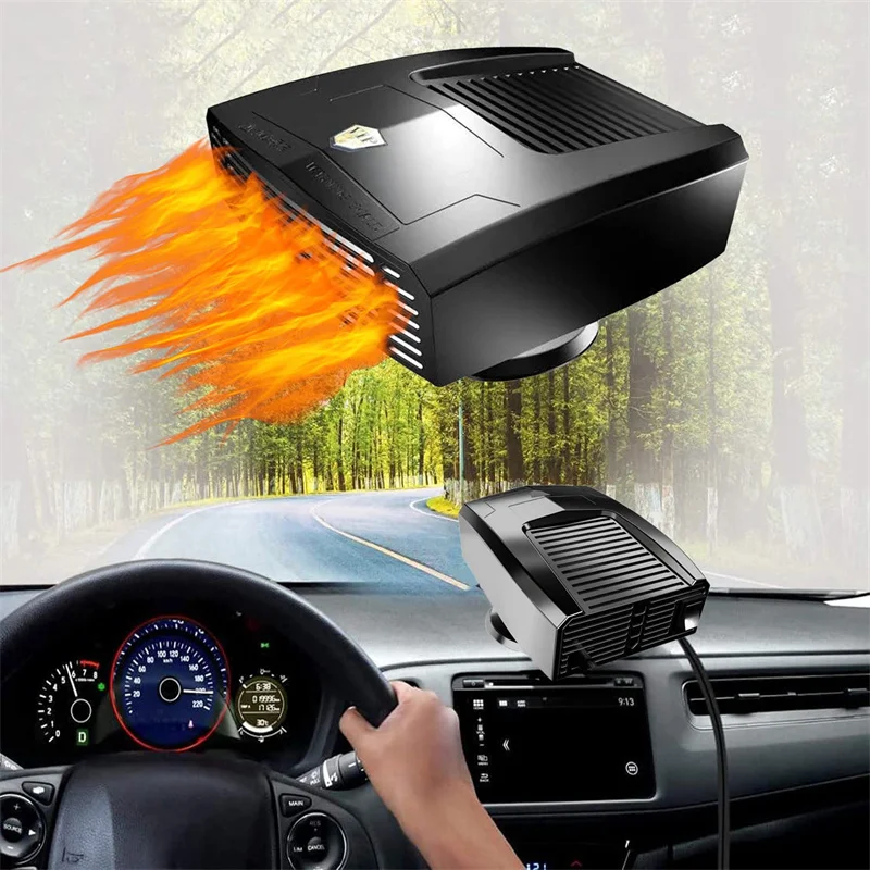 

Car Heater 12V /24V Double Air Outlets Auto Heating Fan Defrosting Defogging Winter Car Fan Tool Energy Saving 2022 New Dropship
