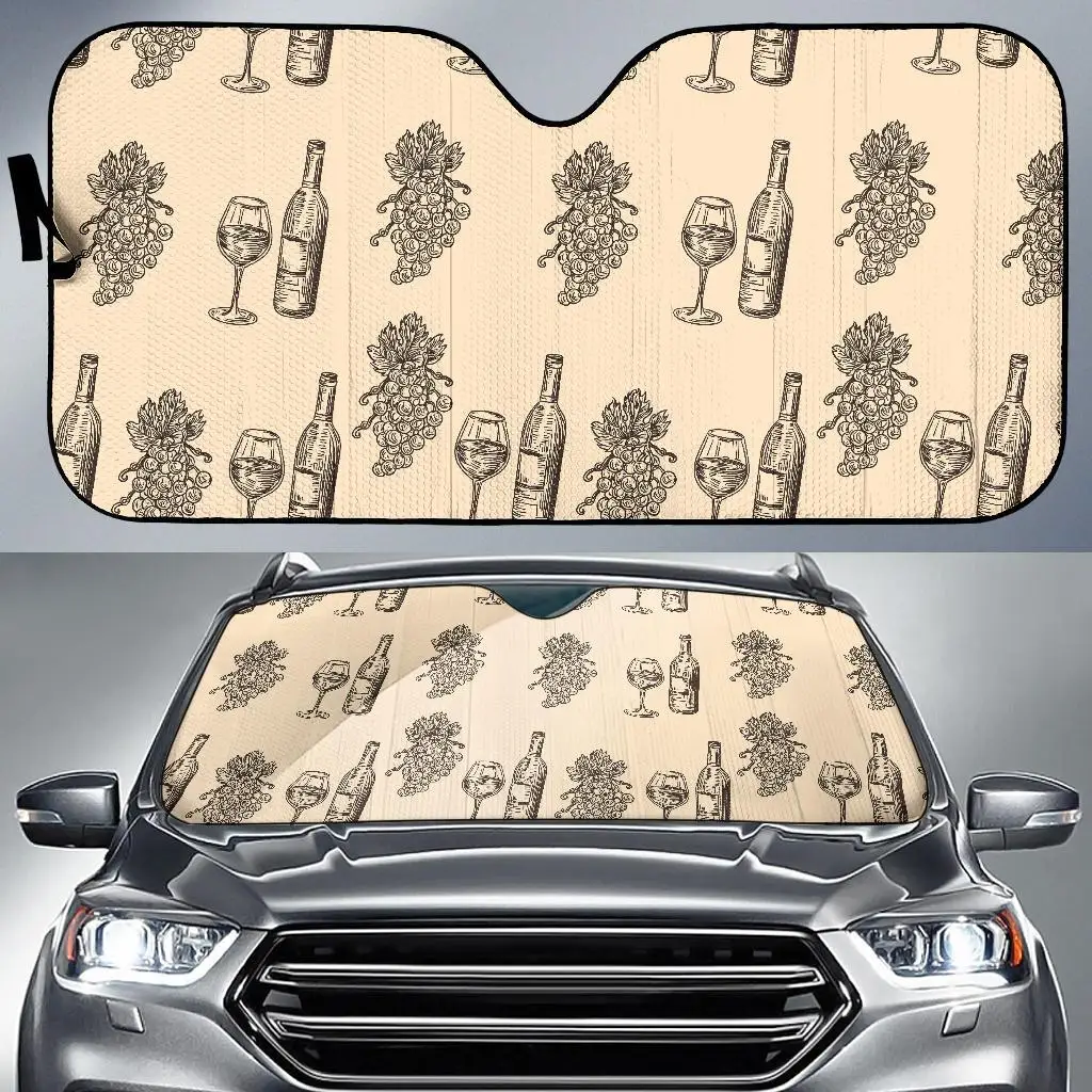 

Grape Wine Pattern Print Auto Sun Shade Car Windshield Window Cover Sunshade