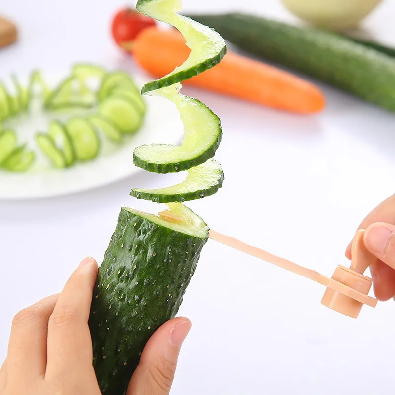 

1PC Spiral Slicer Blade Hand Rotating Slicer Cutter Cucumber Potato Carrot Vegetables Spiral Knife Kitchen Accessories Tools