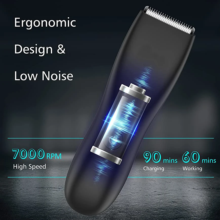 Lint Shaver Electric Hair Trimmer for Men,Black Usb Rechargeable Professional Hair Clipper Cordless Body Groin Shaver enlarge