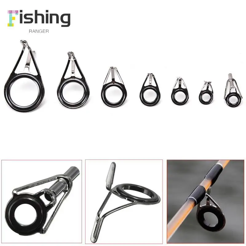 

7Pcs Mixed Size Fishing Top Rings Rod Pole Repair Kit Line Guides Eyes Sets