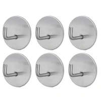 6pc self adhesive towel hooks without drilling stainless steel wall hooks towel holder door hooks for home kitchen