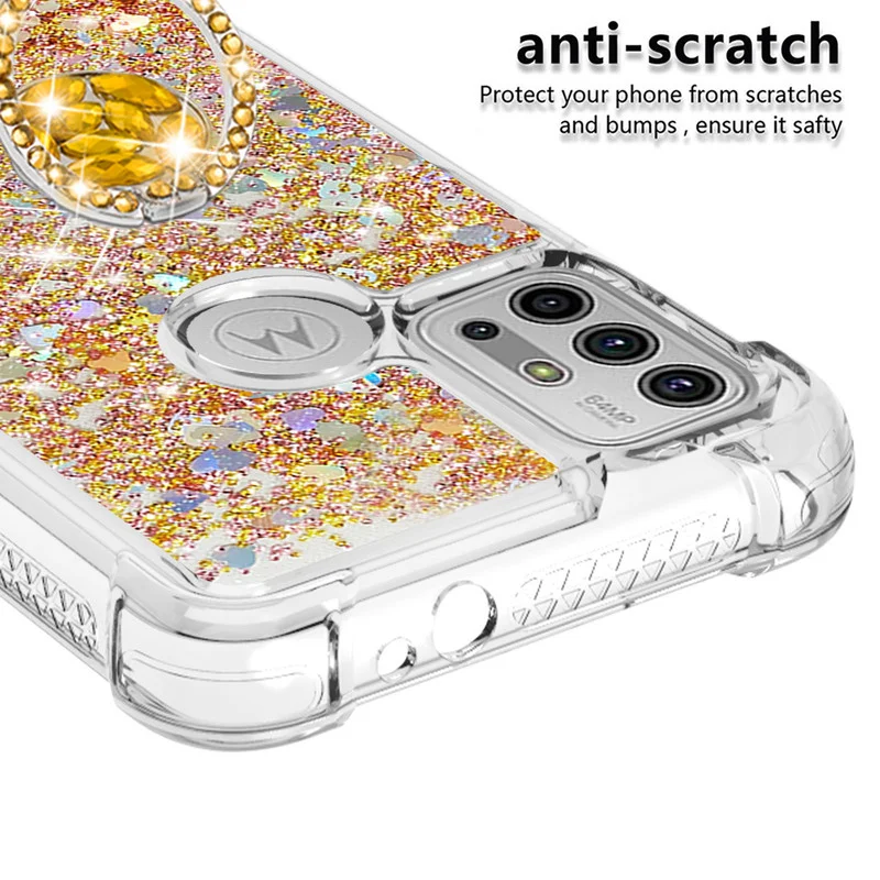 car holder ring cover liquid dynamic quicksand glitter phone case for motorola moto g30 g10 e7 stylus power play g9 e6 plus capa free global shipping