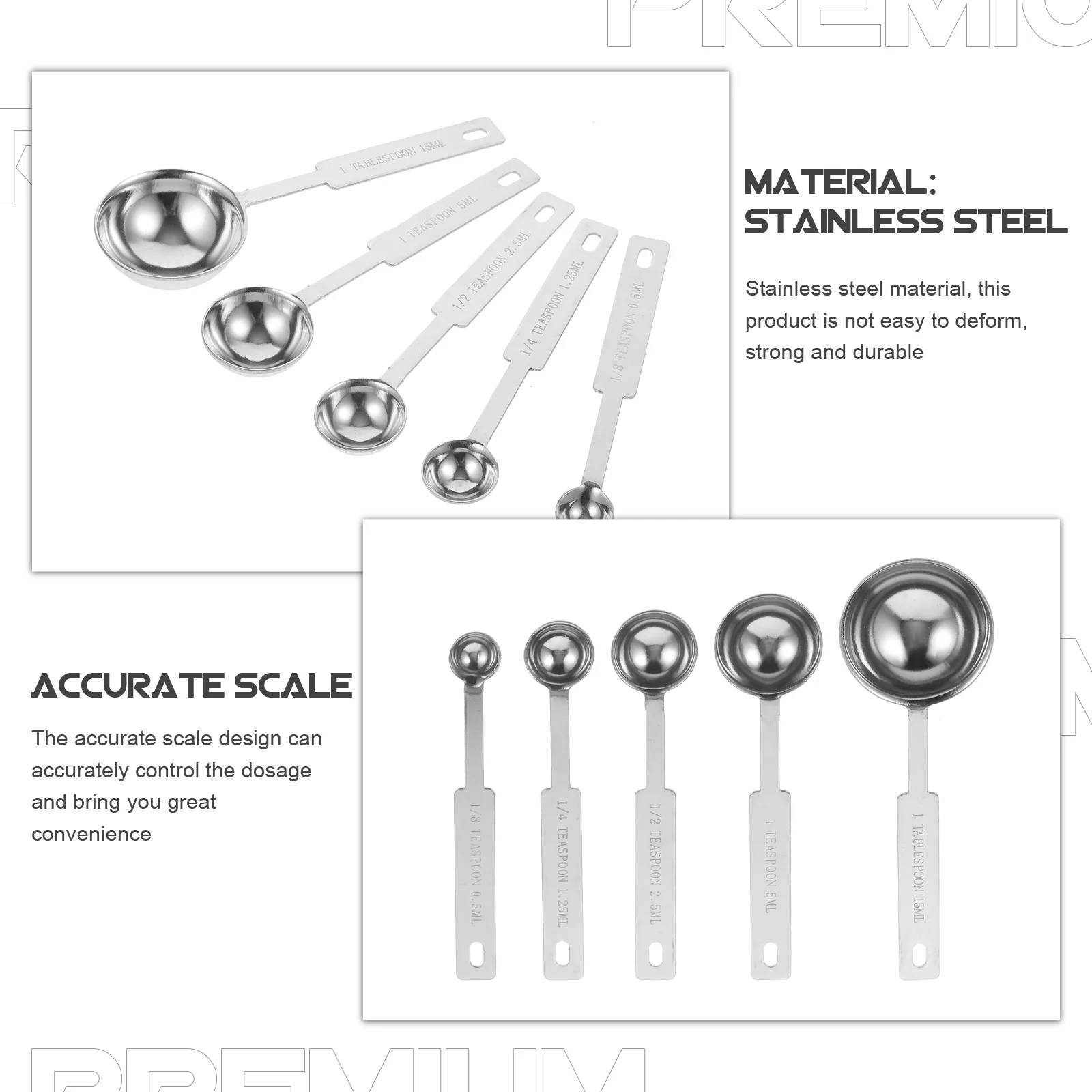 5 шт. градуированная мерная ложка столовая мерные металлические чашки ложки