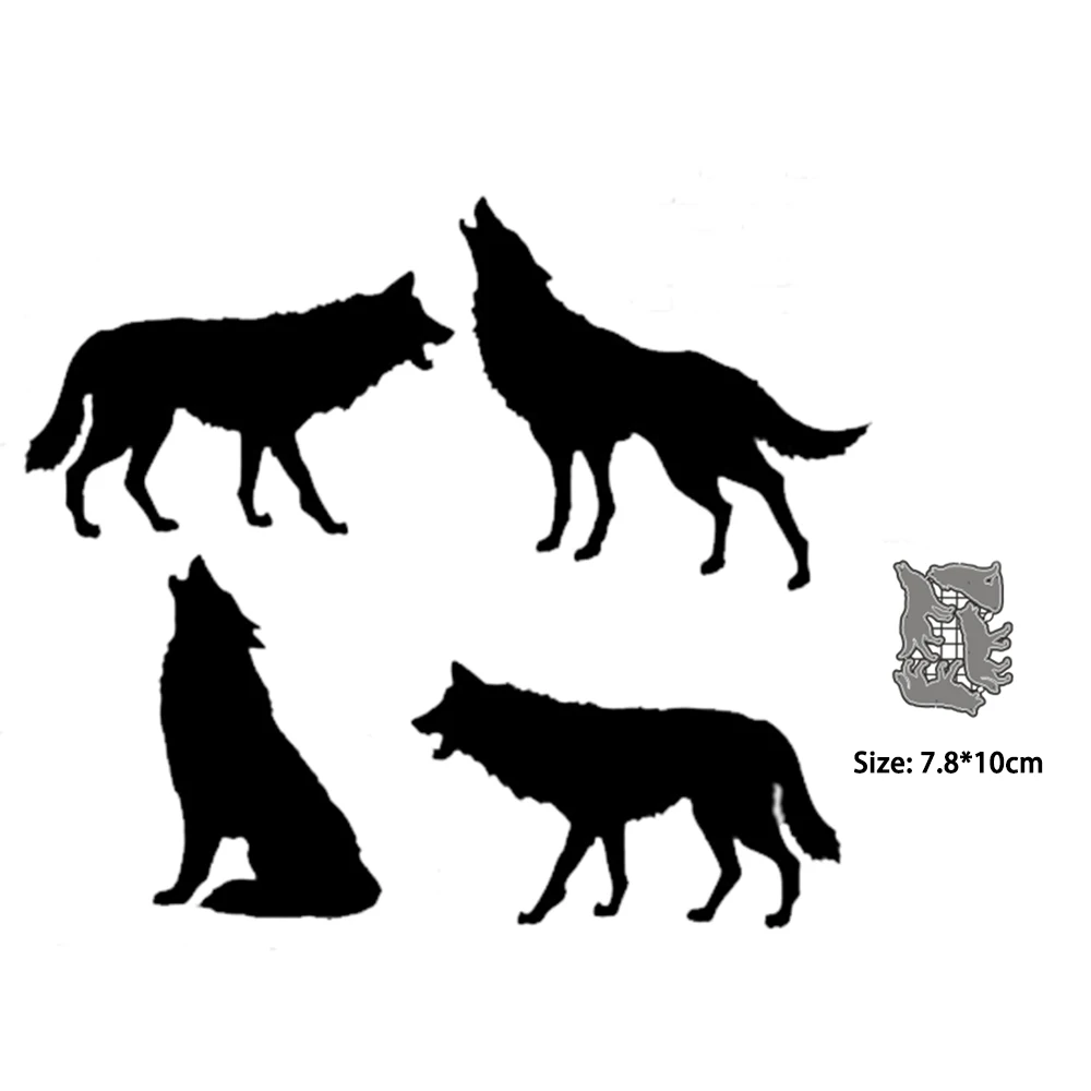 

Metal Cutting Dies Card Making Mould Scrapbooking Animal Wolf Decralation Dies Cut Mold Template for Paper Craft Diy