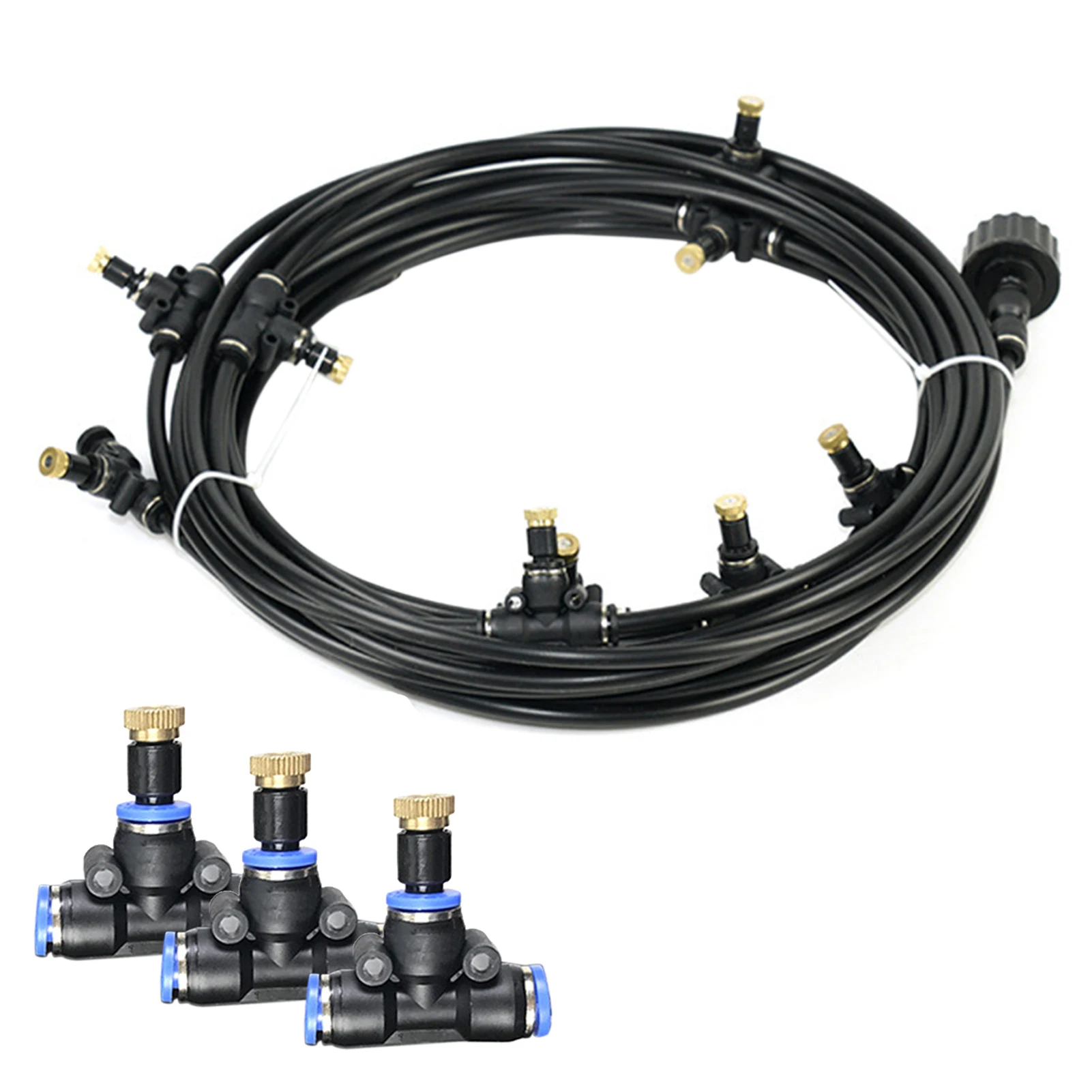 

49 Feet Trampoline Sprinkler Water Misting Cooling System Kit Outdoor Water Greenhouse Park Spray Sprinkler Hose Watering