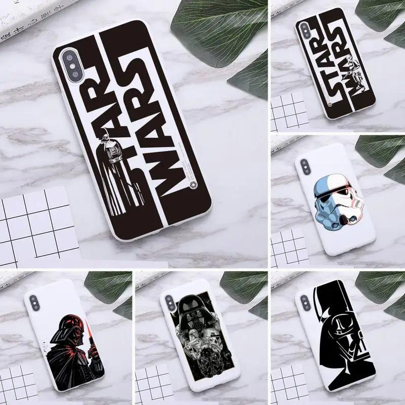 

Star Wars Darth Vader stormtrooper Phone Case For iphone 14 Plus 13 12 11 Pro Max Mini XS X Xs SE 2020 XR Red Soft White Cover