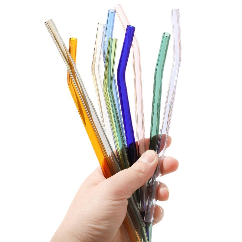 

1PC Colorful Glass Straw Reusable Eco-friendly High Borosilicate Drinking Straw Glass Tube for Dining Room Party Bar Drinkware