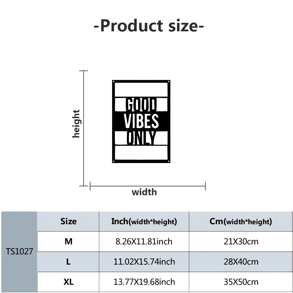 1 шт. Металлический Настенный декор Good Vibes