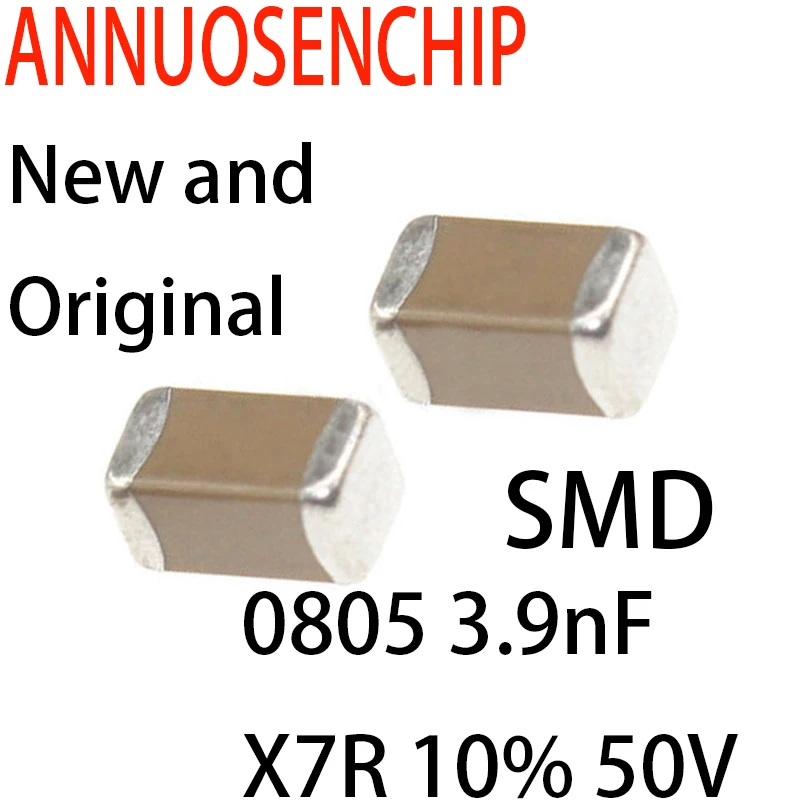 

3.9nF X7R Error 10% 50V 0805 SMD Thick Film Chip Multilayer Ceramic Capacitor