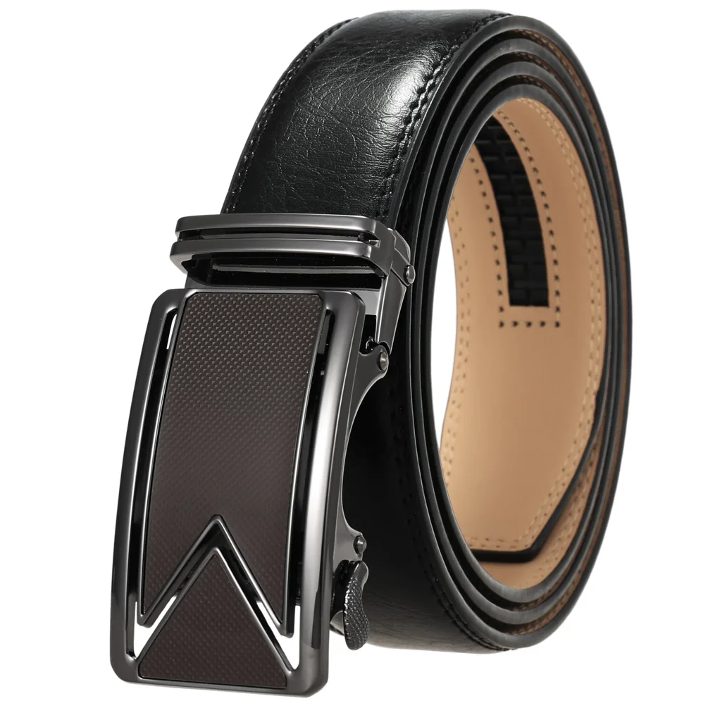 

Fashionable New Men Belt Two-Layer Cowhide Automatic Buckle Belt Korean Version Luxury Brand Design Personalized Youth Belt A846