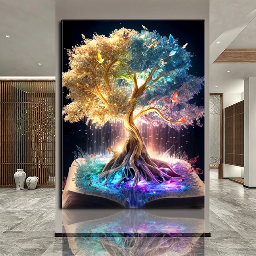 

Искусственная алмазная живопись 5D DIY, искусственная Алмазная мозаика, вышивка крестиком, фантастическое дерево, подарок