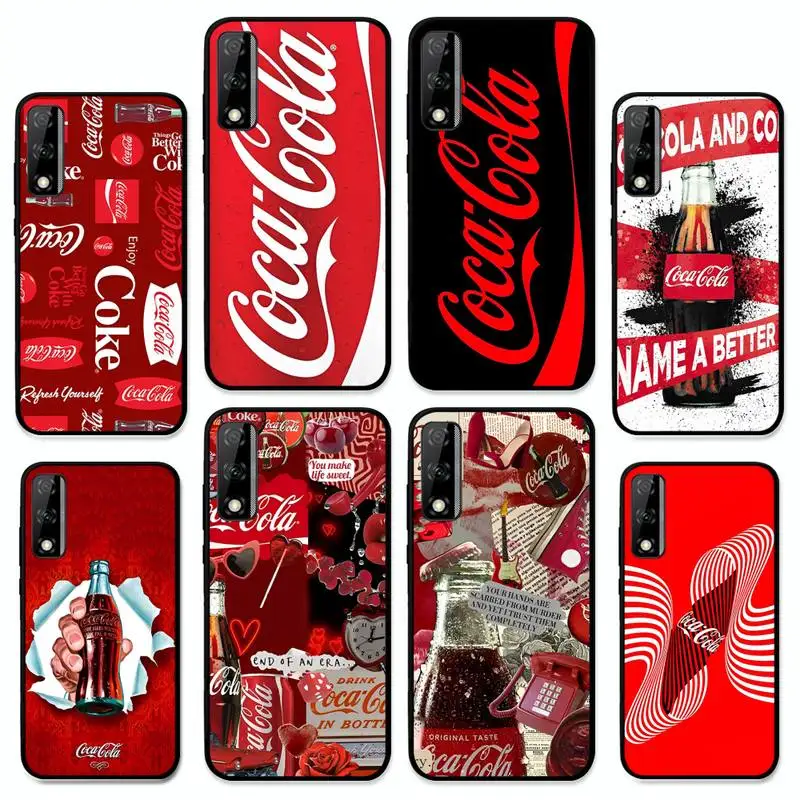 

Fashion Drink Co-ca-cola Phone Case For Huawei Y9 6 7 5 Prime Enjoy 7s 7 8 plus 7a 9e 9plus 8E Lite Psmart Shell