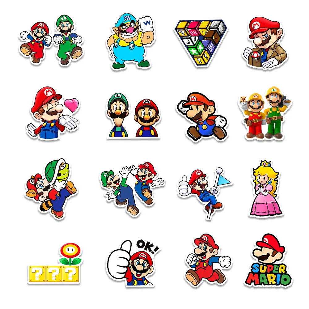 50 шт. наклейки на чемодан в стиле Super Mario Bros |