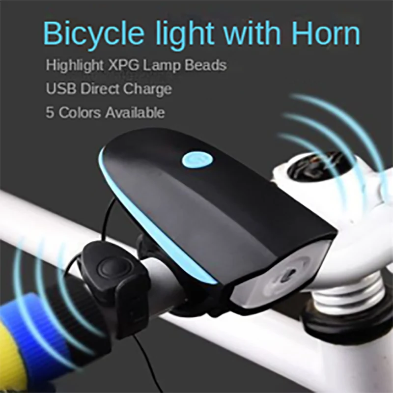 

Bike Light USB Rechargeable Bicycle Headlight 1200 MAh 250 Lumens Waterproof Bike Lamp With Horn For Cycling Bike Accessories