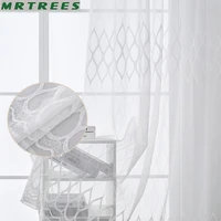 mrtrees white embroidery voile tulle curtains for living room bedroom europe sheer curtains for the kitchen window door drapes