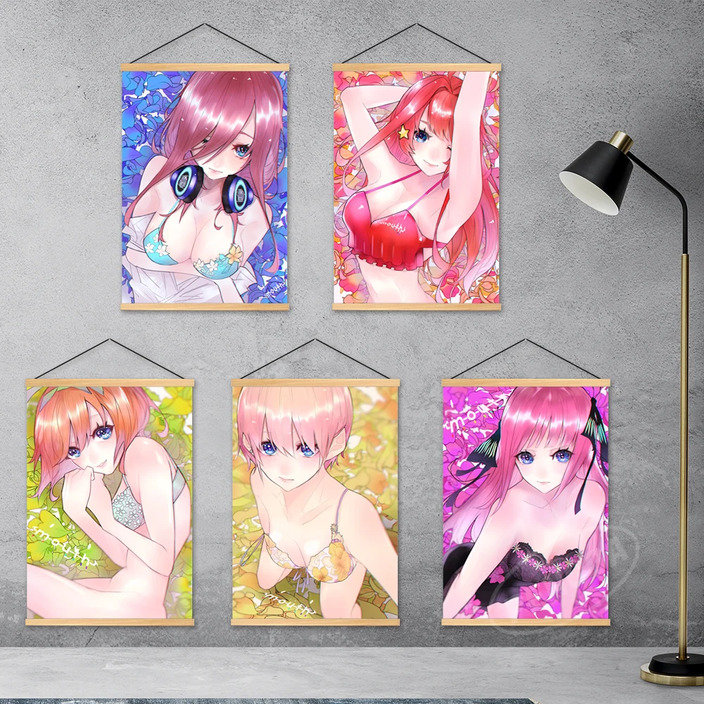 

Canvas The Quintessential Quintuplets Home Decoration Wall Artwork Nakano Yotsuba Painting Hanging Wooden Printed Picture Poster