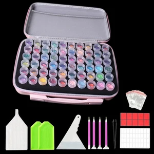 2022 new 30/60 Bottles Diamond Painting Box Tool Container Storage Box Carry Case Holder Hand Bag Zi
