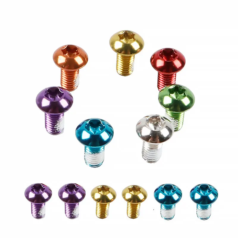 

NEW 12PCS Colorful Bicycle Disc Brake Rotor Bolts T25 M5x10mm MTB Bike Alloy Steel Disc Brake Rotor Fixing Screws Accessories