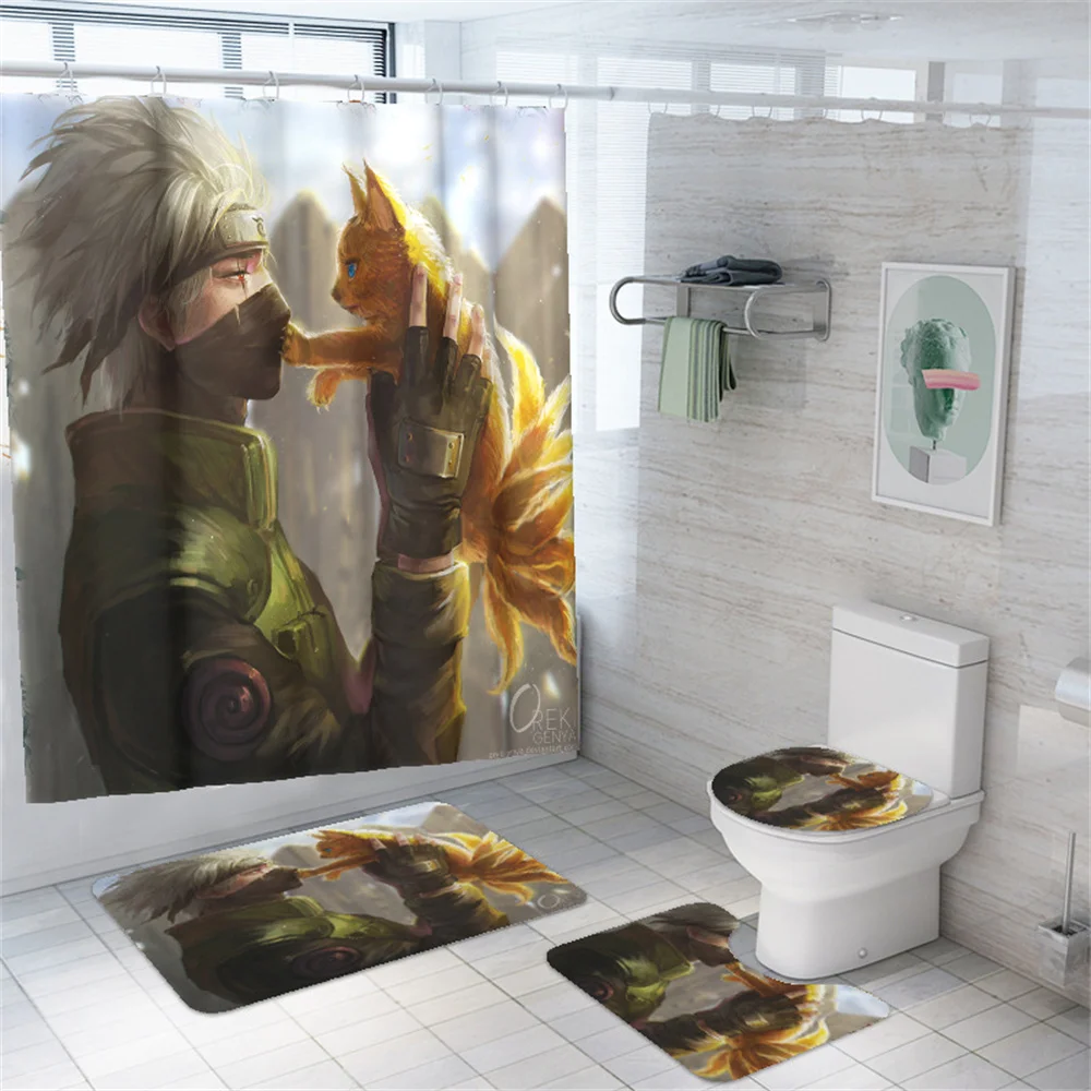 Модная душевая занавеска Hatake Kakashi с аниме рисунком для ванной манга украшение