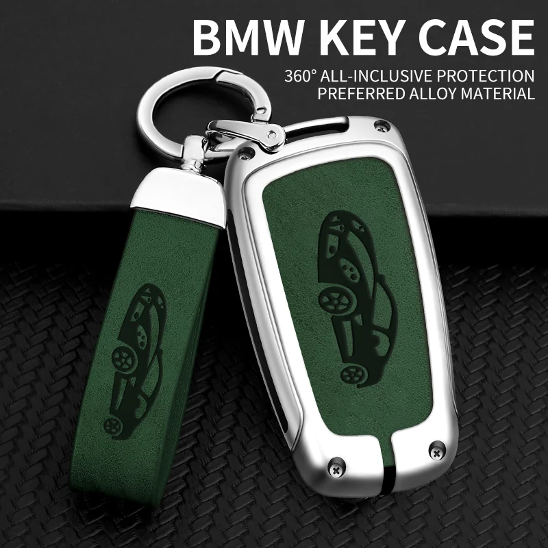 

Metal Leather Key Case for BMW 1 3 5 7 Series 3GT 6GT X1 X3 X4 X5 X6 F10 F20 F30 F25 F15 F16 F01 F02 F34 G30 Key Protected Shell