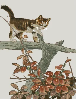 

cat on a branch 57-68 Cross Stitch Kit 18ct 14ct 16CT 28ct fabric cloth cotton thread embroidery handmade cross stitch