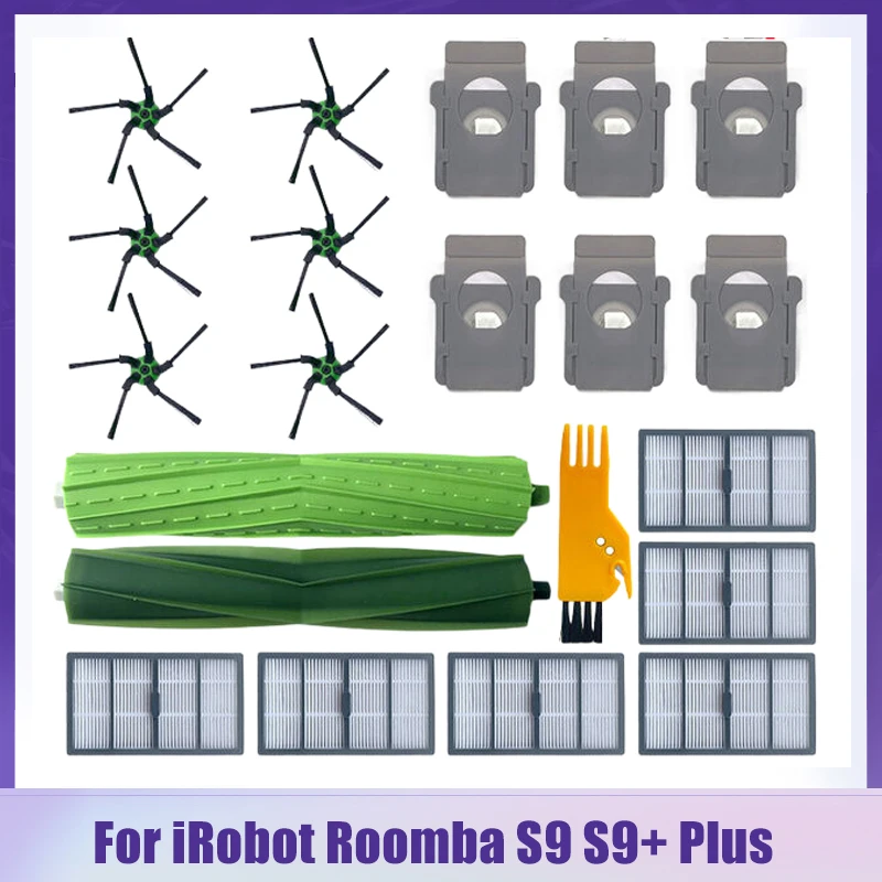 For iRobot Roomba S9 S9+ S9 Plus Robotic Vacuum Cleaner Roller Brush Hepa Filter Side Brush Dust Bags Parts Accessories
